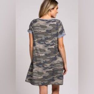 Reborn J Army Gray Green Camo Knit Dress